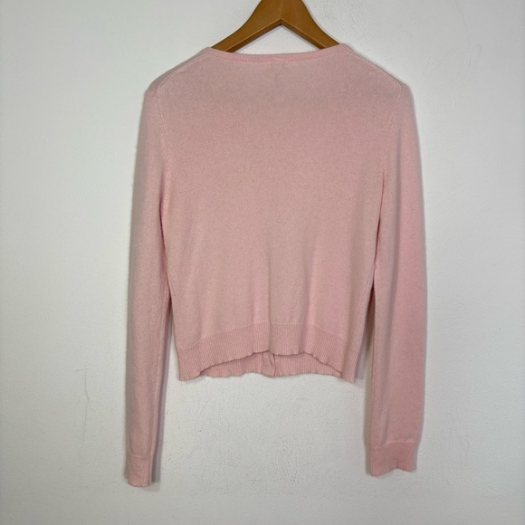 ABERCROMBIE Y2K Cotton Angora Rabbit Hair Silk Bows Beads Coquette Cardigan - Picture 2 of 12